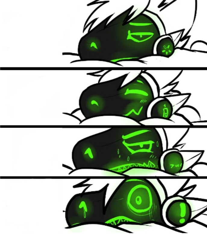 High Quality Protogen Meh to Oh my dear god! Blank Meme Template