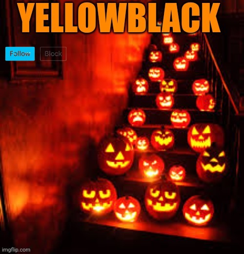 High Quality Temporary yellowblack Halloween announcement template Blank Meme Template