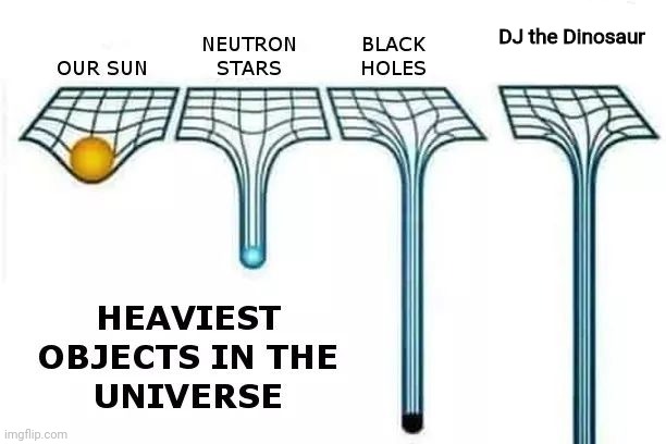 Heaviest things |  DJ the Dinosaur | image tagged in heaviest things,memes | made w/ Imgflip meme maker