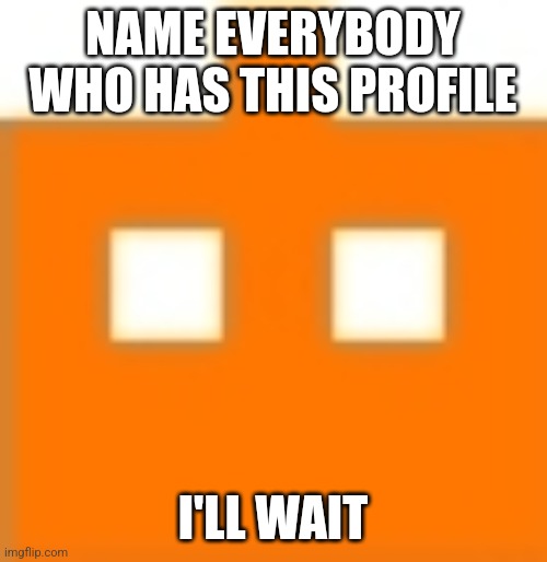 NAME EVERYBODY WHO HAS THIS PROFILE; I'LL WAIT | made w/ Imgflip meme maker