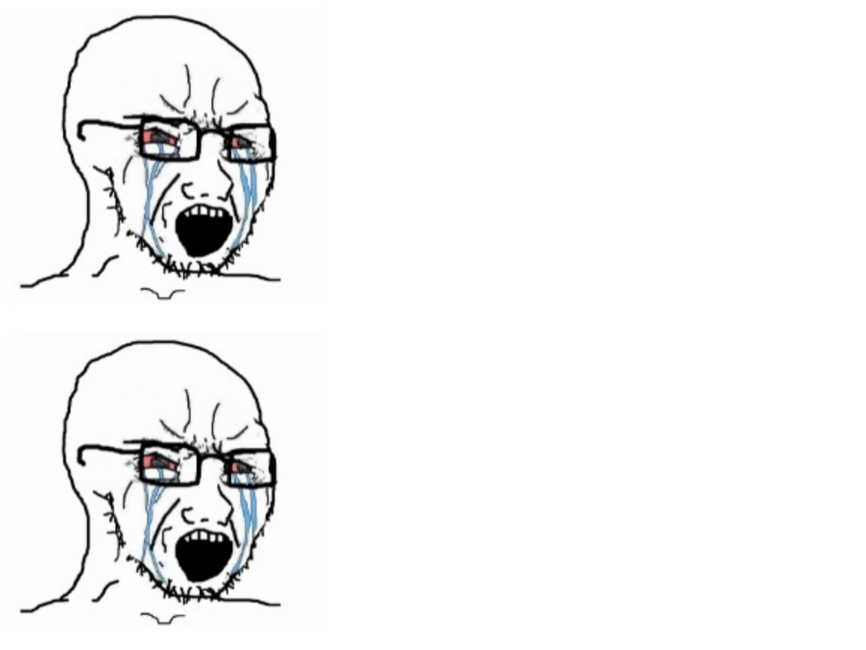 High Quality Double crying wojak Blank Meme Template