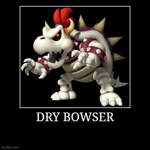 Dry Bowser | DRY BOWSER | | image tagged in demotivationals,super mario bros,dry bowser | made w/ Imgflip demotivational maker