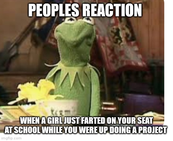 I feel grossed out but should I sniff | PEOPLES REACTION; WHEN A GIRL JUST FARTED ON YOUR SEAT AT SCHOOL WHILE YOU WERE UP DOING A PROJECT | image tagged in funny memes | made w/ Imgflip meme maker