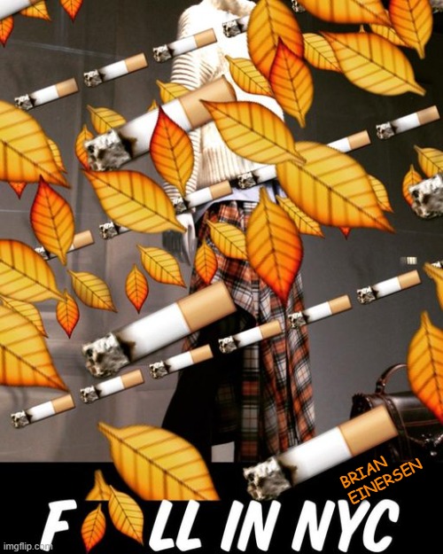 Fall in New York City |  BRIAN EINERSEN | image tagged in fashion,window design,saks fifth avenue,fall,emooji art,brian einersen | made w/ Imgflip meme maker