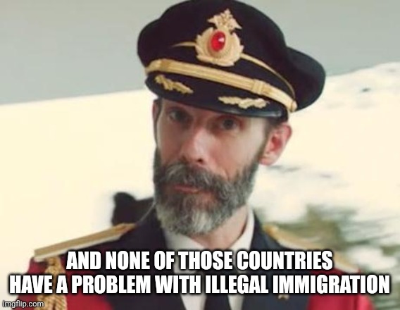 Captain Obvious | AND NONE OF THOSE COUNTRIES HAVE A PROBLEM WITH ILLEGAL IMMIGRATION | image tagged in captain obvious | made w/ Imgflip meme maker