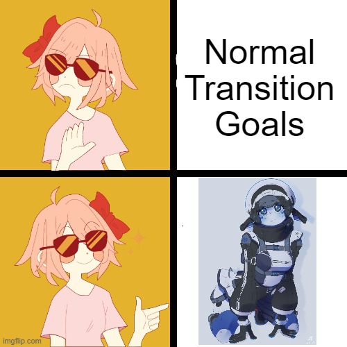 trans goals | Normal Transition Goals | image tagged in trans drake | made w/ Imgflip meme maker