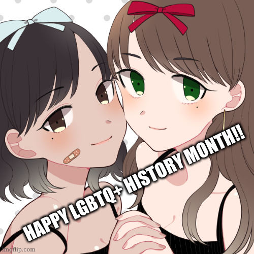 lol the one on the left is me the one on the right is just random | HAPPY LGBTQ+ HISTORY MONTH!! | made w/ Imgflip meme maker