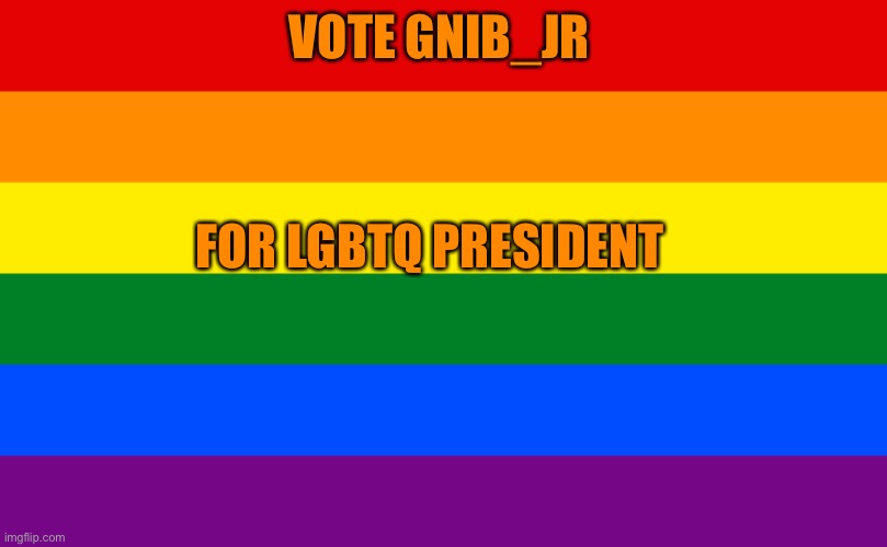Or don’t | VOTE GNIB_JR; FOR LGBTQ PRESIDENT | image tagged in pride flag | made w/ Imgflip meme maker