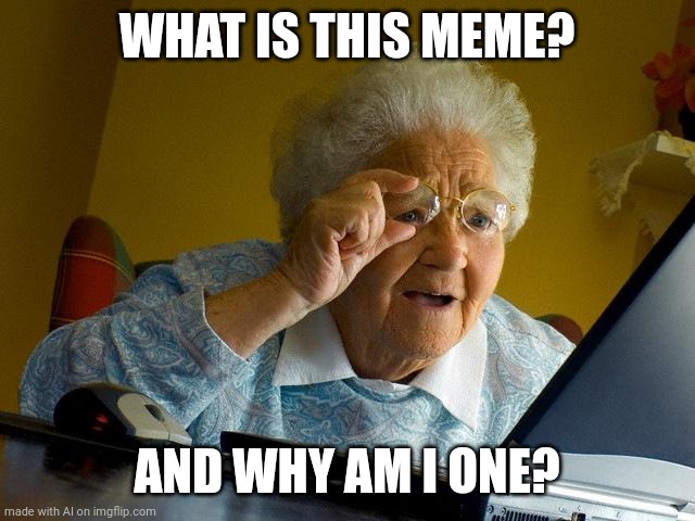 She knows... | WHAT IS THIS MEME? AND WHY AM I ONE? | image tagged in memes,grandma finds the internet | made w/ Imgflip meme maker