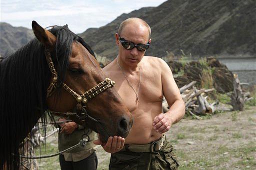 Putin with a Horse Blank Meme Template