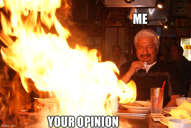 Watch it burn |  ME; YOUR OPINION | image tagged in watch it burn,funny memes,fire,evil,memes | made w/ Imgflip meme maker