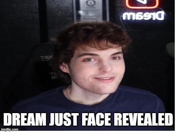 dream | DREAM JUST FACE REVEALED | image tagged in dream | made w/ Imgflip meme maker