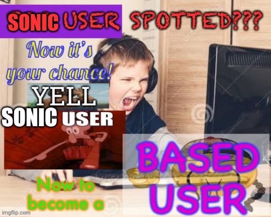 SONIC SONIC | image tagged in pro user | made w/ Imgflip meme maker