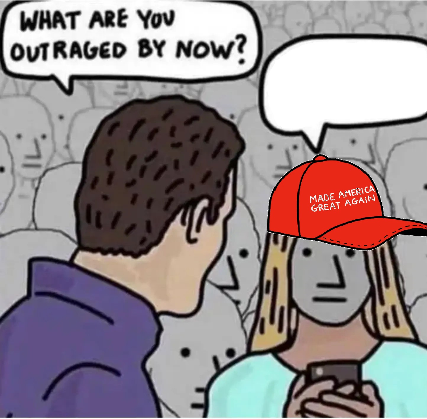 Outraged MAGA Blank Meme Template