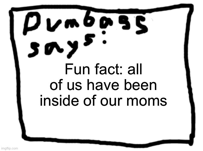 idk | Fun fact: all of us have been inside of our moms | image tagged in idk | made w/ Imgflip meme maker