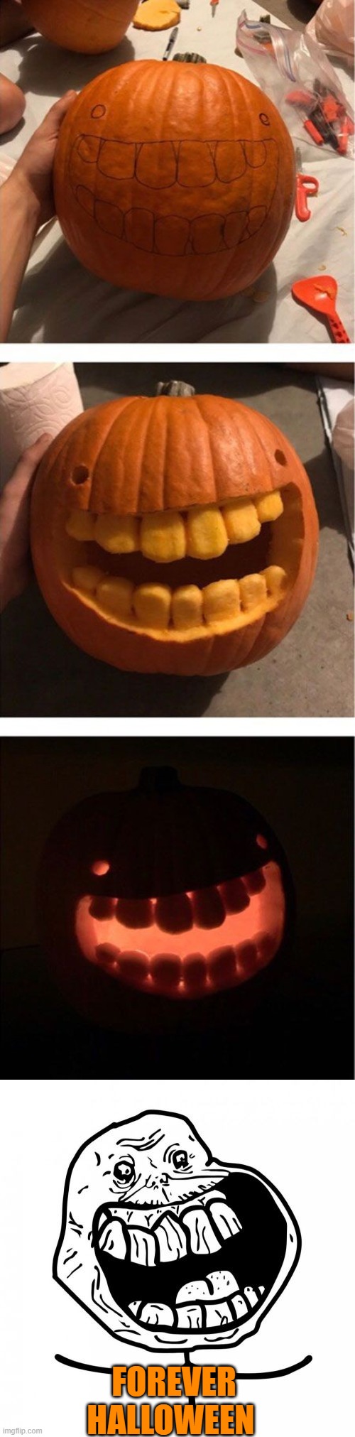 FOREVER HALLOWEEN | image tagged in memes,forever alone happy | made w/ Imgflip meme maker