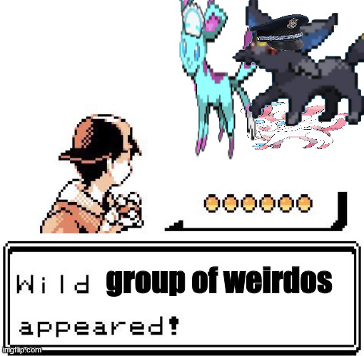 Blank Wild Pokemon Appears | group of weirdos | image tagged in blank wild pokemon appears | made w/ Imgflip meme maker