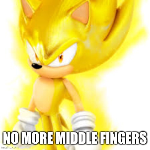 NO MORE MIDDLE FINGERS | image tagged in sonic,sonic the hedgehog,sonic meme,funny,shitpost,serious | made w/ Imgflip meme maker