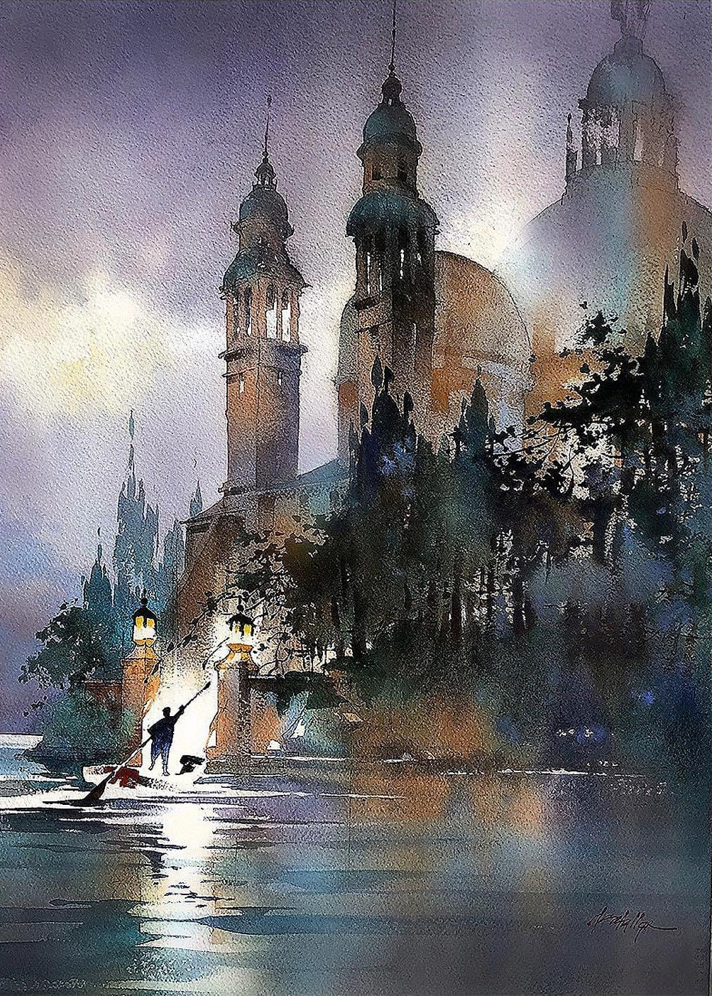 Thomas W Schaller watercolor painting Blank Meme Template