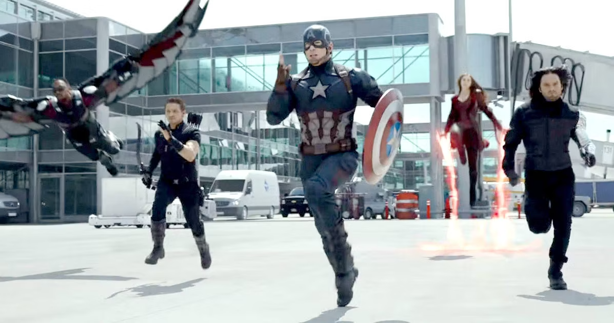 High Quality Avengers Airport Scene Blank Meme Template
