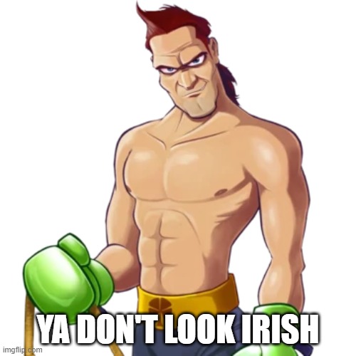 Send this to your friend who doesn't look Irish | YA DON'T LOOK IRISH | image tagged in irish,aran ryan,punch out,what else do i put here question mark | made w/ Imgflip meme maker