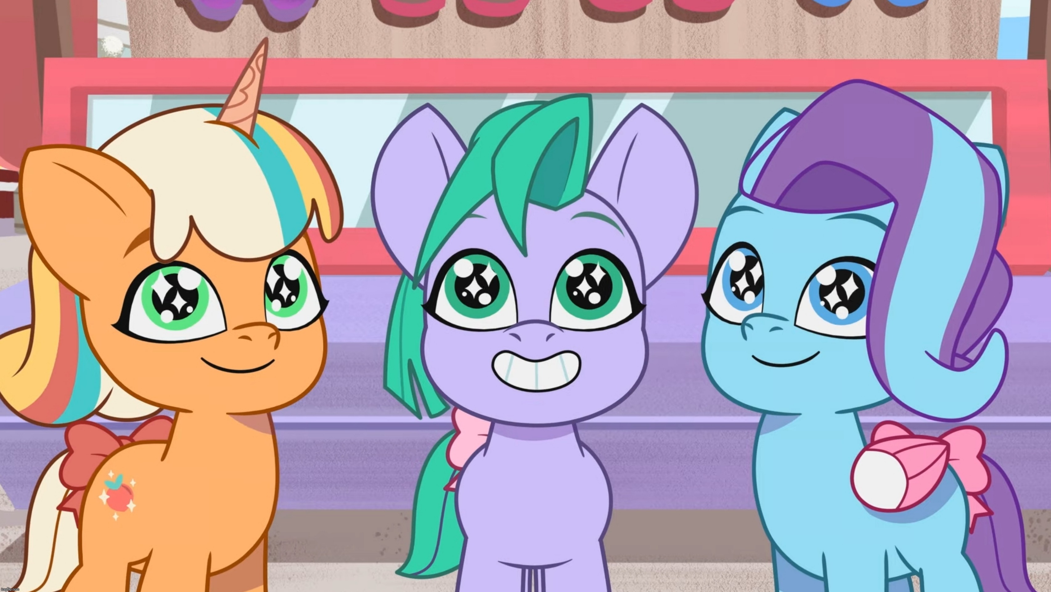 The three fillies | image tagged in my little pony,g5,cute | made w/ Imgflip meme maker