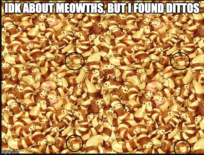 IDK ABOUT MEOWTHS, BUT I FOUND DITTOS | made w/ Imgflip meme maker
