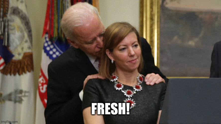 Joe Biden Sniffs Hair | FRESH! | image tagged in joe biden sniffs hair | made w/ Imgflip meme maker