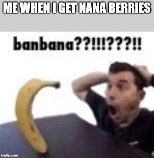 banbana??!!!???!! | ME WHEN I GET NANA BERRIES | image tagged in banbana | made w/ Imgflip meme maker