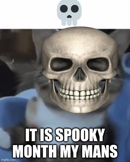 Image Title | IT IS SPOOKY MONTH MY MANS | image tagged in spooky month,cat | made w/ Imgflip meme maker