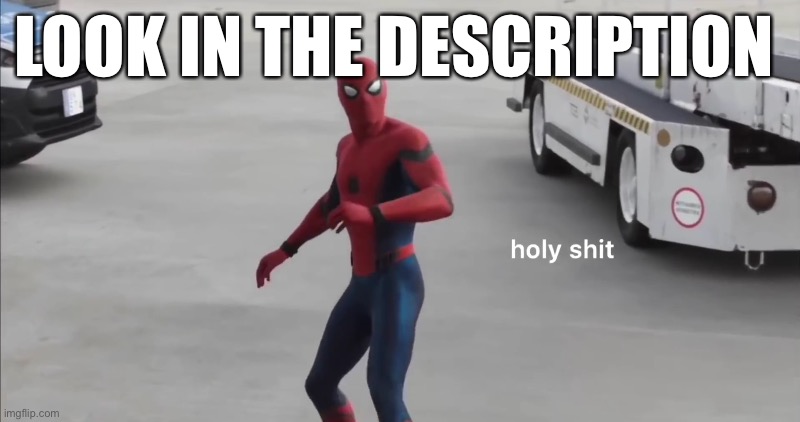 holy shit | LOOK IN THE DESCRIPTION; You read the description and I wasted your time haha | image tagged in holy shit | made w/ Imgflip meme maker