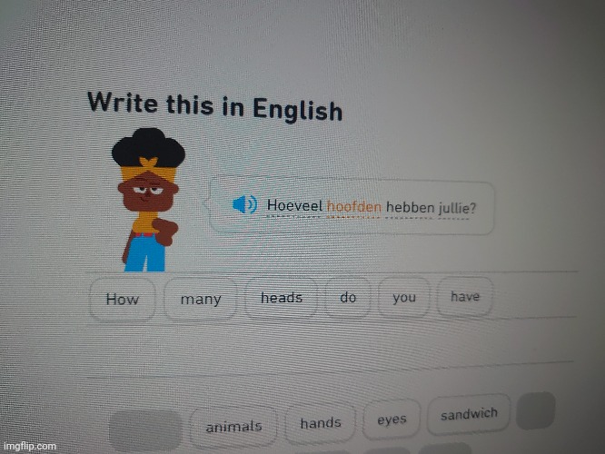 Scared the crap out of me | image tagged in duolingo | made w/ Imgflip meme maker
