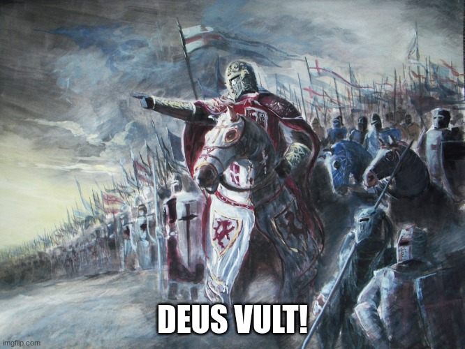 they did many crusades, some of which almost didn't fail | DEUS VULT! | image tagged in crusader | made w/ Imgflip meme maker