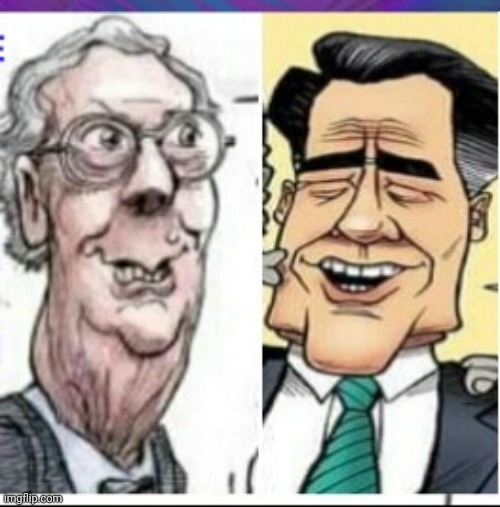 MCCONNELL AND ROMNEY caricature | image tagged in mcconnell and romney caricature | made w/ Imgflip meme maker