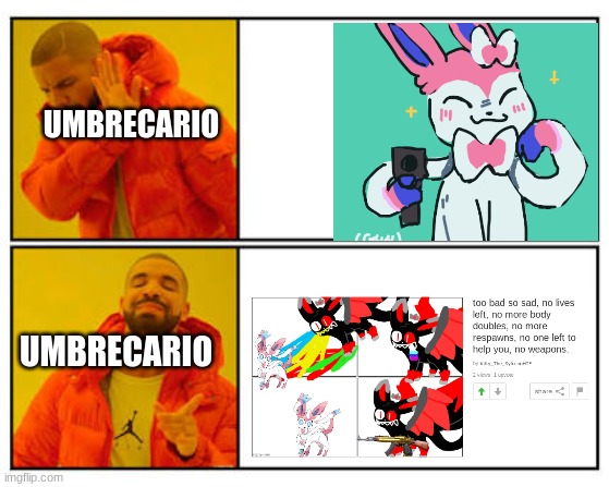 umbrecario this but not this | UMBRECARIO; UMBRECARIO | image tagged in no - yes | made w/ Imgflip meme maker