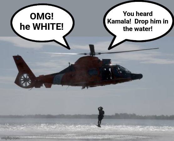 Disaster relief based on democrats' "equity" | You heard
Kamala!  Drop him in
the water! OMG!
he WHITE! | image tagged in memes,kamala harris,joe biden,hurricane ian,disaster relief,equity | made w/ Imgflip meme maker