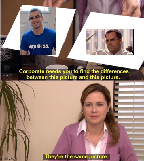 David wallauce and nick eh 30 | image tagged in memes,they're the same picture | made w/ Imgflip meme maker