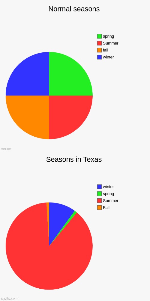 So True #3 | image tagged in pie charts,seasons,texas | made w/ Imgflip meme maker