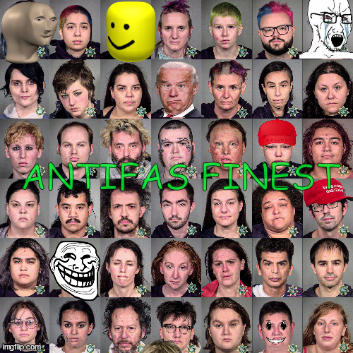 ANTIFA'S FINEST | ANTIFAS FINEST | image tagged in antifa,woke,commies,biden,riot,jail | made w/ Imgflip meme maker