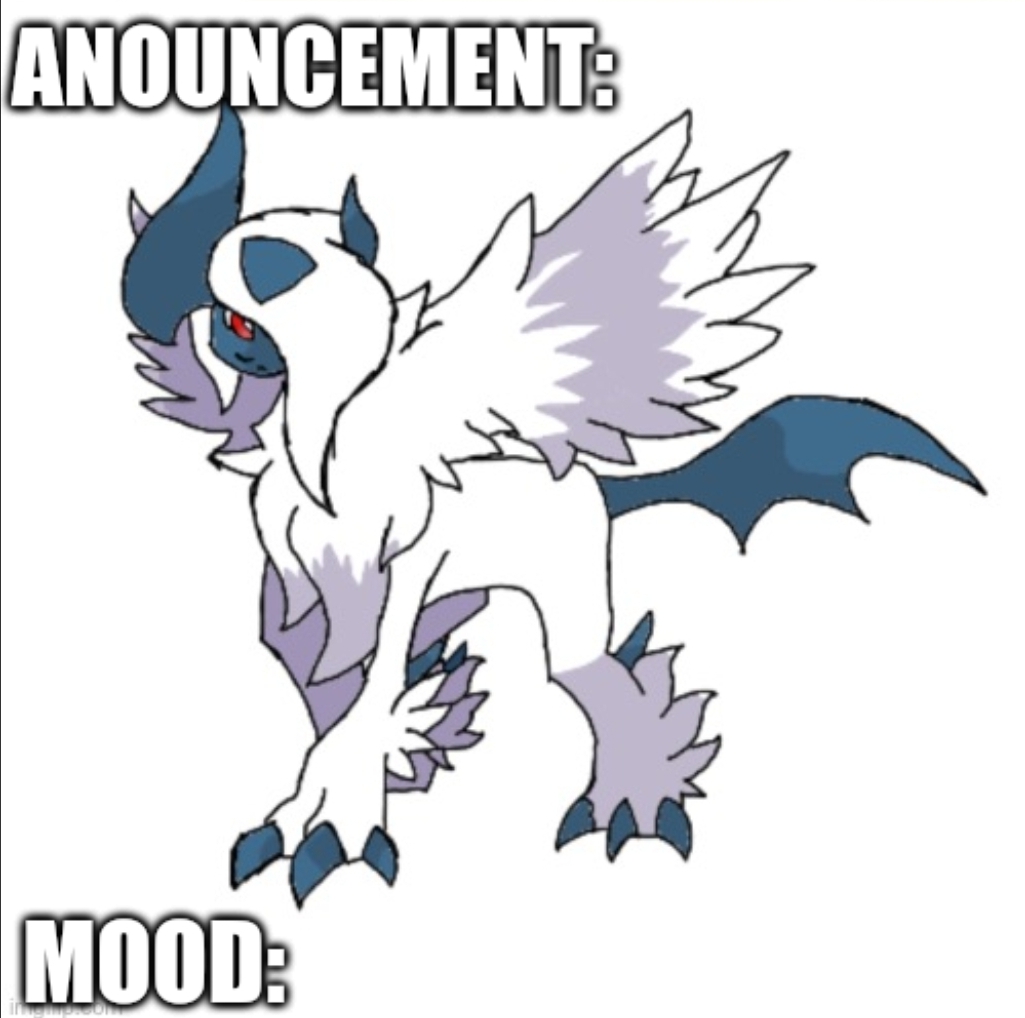 High Quality Absol announcement template Blank Meme Template