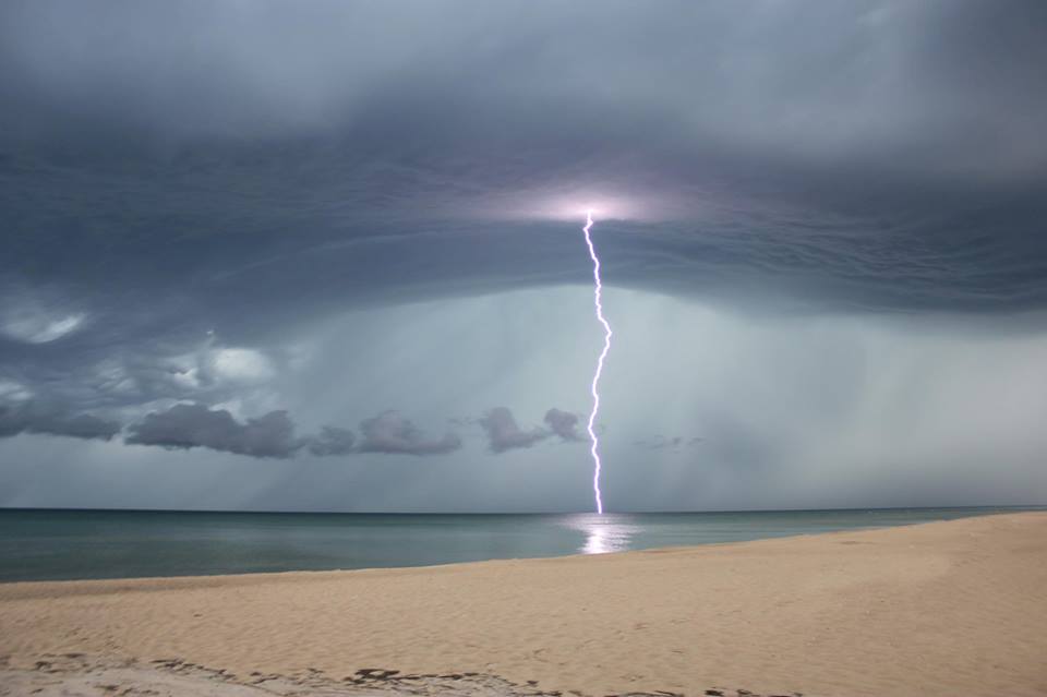lightning bolt into ocean Blank Meme Template