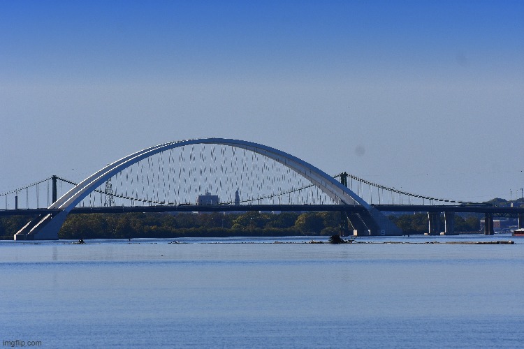 The brand new I-74 bridge across the mississippi in moline Ill. | made w/ Imgflip meme maker