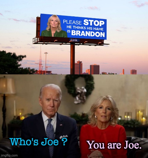 The first easy to confuse POTUS | You are Joe. Who's Joe ? | image tagged in joe and jill biden interview | made w/ Imgflip meme maker