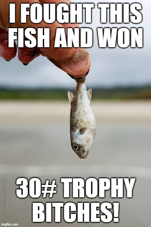 Fish Cheat | I FOUGHT THIS FISH AND WON; 30# TROPHY BITCHES! | image tagged in fish cheat | made w/ Imgflip meme maker