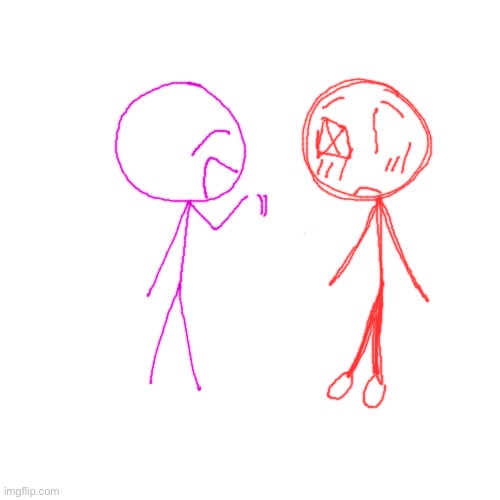 pink stickman x toby | image tagged in memes,blank transparent square | made w/ Imgflip meme maker