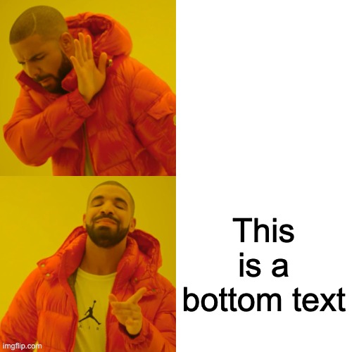 Drake Hotline Bling Meme | This is a bottom text | image tagged in memes,drake hotline bling | made w/ Imgflip meme maker