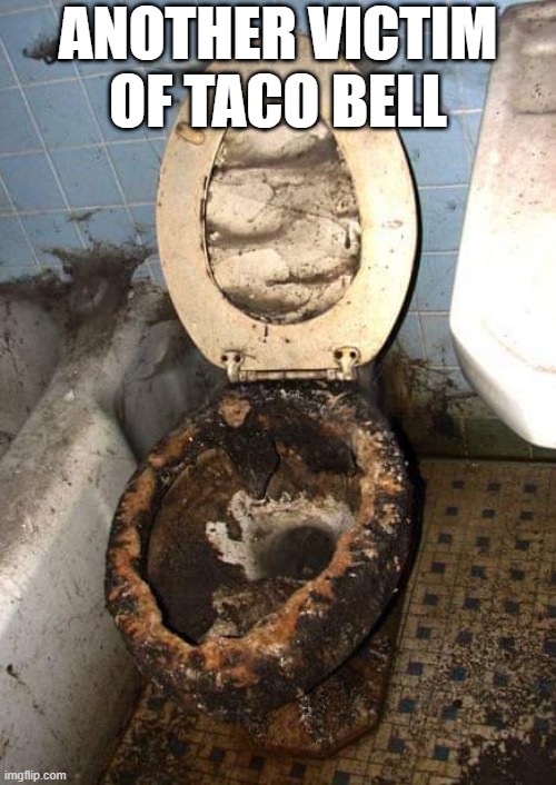 A Little Toilet Humor | ANOTHER VICTIM OF TACO BELL | image tagged in unsee juice | made w/ Imgflip meme maker