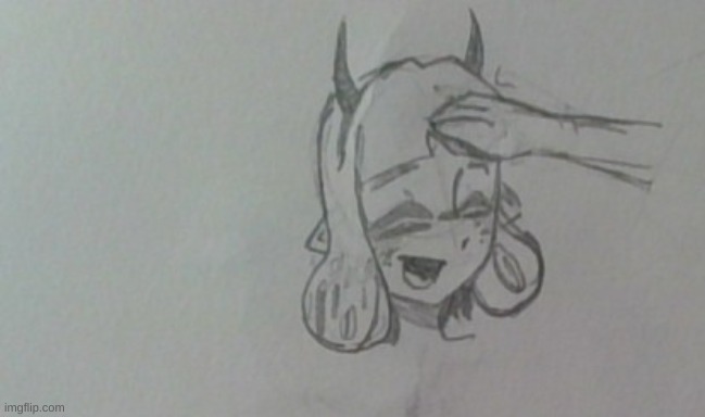 inkmatas getting her headpats | image tagged in cala oc | made w/ Imgflip meme maker