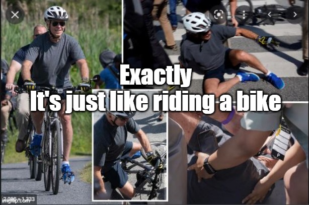 Exactly 
It's just like riding a bike | made w/ Imgflip meme maker