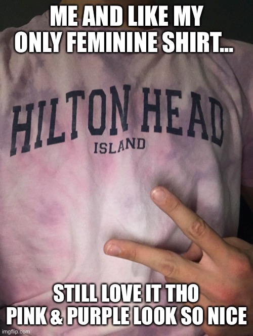 :D | ME AND LIKE MY ONLY FEMININE SHIRT... STILL LOVE IT THO PINK & PURPLE LOOK SO NICE | image tagged in t-shirt | made w/ Imgflip meme maker